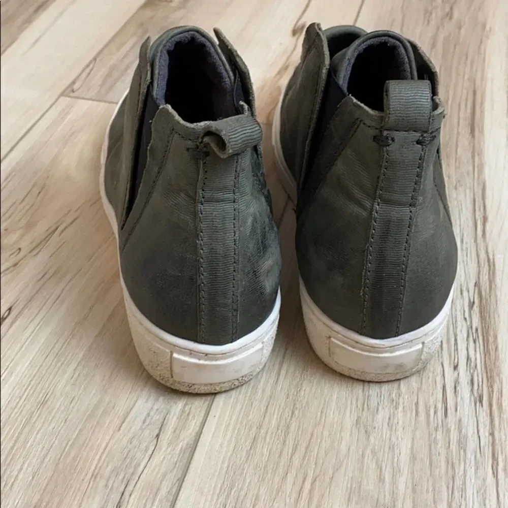 Miz Mooz Leather High Top Sneakers Sage Green 7